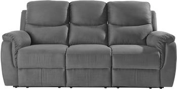 Atlantic Home Collection 3-Sitzer Diana grau 205x102x97cm Polypropylen mit Relaxfunktion und Federkern dunkelgrau