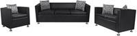 vidaXL Sofa-Set Kunstleder 3-Sitzer und 2-Sitzer Schwarz