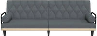 vidaXL Schlafsofa mit Armlehnen Dunkelgrau Stoff