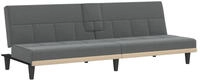 vidaXL Schlafsofa mit Getr&auml;nkehaltern Taupe Stoff