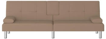 vidaXL Schlafsofa Mit Getr&auml;nkehaltern Kunstleder Grau (351928)