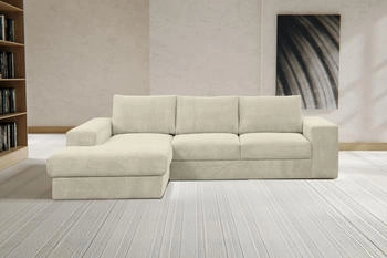 Woltra Ecksofa WERK2 Rozzana beige 287x84x190cm Cord & Breitcord natur