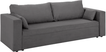 Home Affaire 3-Sitzer Pur grau 227x87x85cm Melrose, Luxus-Microfaser Nubuk mit Bettfunktion gra