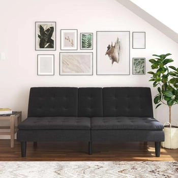 Dorel Home Schlafsofa MAINE, Kinosofa mit Relax- Bettfunktion grau 190x81x90cm Webstoff mit 2 Getränkehaltern anthrazit