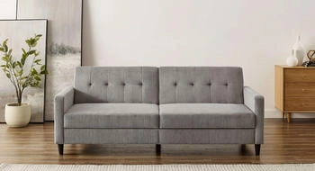 Dorel Home 3-Sitzer Hartford II grau 203x83x83cm Bettfunktion, Rückenlehne 2-teilig, 3-fach verstellbar, SitzH: 43 cm grau