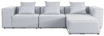 Home Deluxe Sofa Modulares Sofa VERONA XL Ecksofa Wohnlandschaft Modulsofa Hellgrau