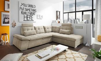 Stella Trading ED EXCITING DESIGN Ecksofa Nalo mit Schlaffunktion Sand