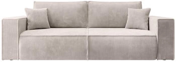 Selsey Schlafsofa FARESE 3-Sitzer-Sofa mit Bettkasten Schlaffunktion/Cord Creme