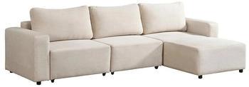 Home Deluxe Schlafsofa VINA L Cord mit Schlaffunktion 295x85 cm grau