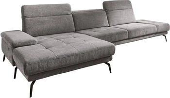 DIE PLANBAR Ecksofa MP-IN20126 L-Form mit Kopfteilverstellung optional Sitztiefen- & ArmteilVerstellung grey