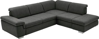 DIE PLANBAR Ecksofa MP-IN17041 L-Form Sitztiefenverstellung optional mit Kopfteilverstellung & BettFunktion anthrazit