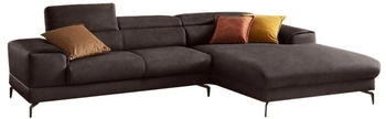 Willi Schillig Ecksofa piedroo 303x70x193 cm Stoff S37 Longchair rechts mit Kopfteil-/-ohne Sitztiefenverstellung braun (mocca s37) Ecksofa