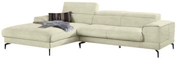 Willi Schillig Ecksofa piedroo 303x70x193 cm Stoff S37 Longchair links mit Kopfteil-/-ohne Sitztiefenverstellung beige (sahara s37)