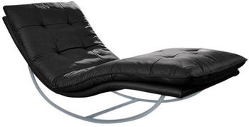 Willi Schillig Relaxliege daily dreams 75x85x169 cm Longlife Xtra-Leder Z59 mit Kopfteilverstellung-mit Schaukelgestell schwarz (schwarz z59)