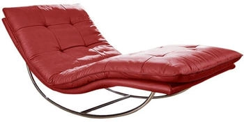 Willi Schillig Relaxliege daily dreams 95x85x169 cm Longlife Xtra-Leder Z59 mit Kopfteilverstellung-mit Schaukelgestell rot (ruby red z59)