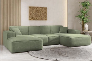 Kaiser M&ouml;bel Ecksofa Eckcouch U SIENA stoff Poso Hellgr&uuml;n