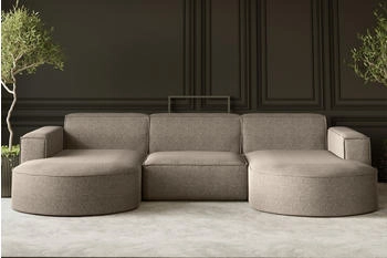 Kaiser Möbel Ecksofa Sofa U U MODENA U STUDIO stoff Neve Poso Dunkelbeige