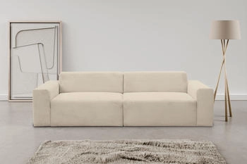 INOSIGN Sofa Zeus 3-Sitzer beige natur 256x70x105cm Curvy Trend 3-Sitzer mit urbaner Optik natur