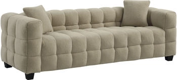 Atlantic Home Collection 3-Sitzer STELLA 206x63x79cm inkl. 2 Zierkissen und mit modernem Teddy Stoff creme braun