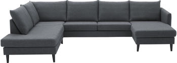 Atlantic Home Collection Wohnlandschaft Rekvik U-Form 308x79cm mit Wellenunterfederung mit anthrazit