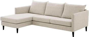 Atlantic Home Collection Ecksofa Rekvik L-Form 227x79cm mit Wellenunterfederung Ottomane beidseitig montierbar creme/beige
