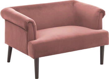 Atlantic Home Collection 1,5-Sitzer Charlie 119x72x70cm Polyester XXL-Sessel mit Samtveloursbezug mit Wellenunterfederung ros&eacute;