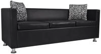 vidaXL 2-Sitzer-Sofa Kunstleder Schwarz