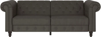 Dorel Home 3-Sitzer Felix, Schlafsofa 108x190cm, R&uuml;ckenlehne grau anthrazit 236x83x87cm 3-fach verstellbar Velours Vintage