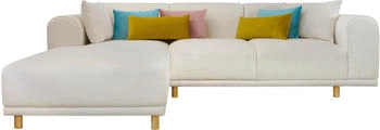 andas Ecksofa Maroon L-Form beige 285x82x191cm Struktur grob LYPROPYLEN, fein lyester Skandinavisch