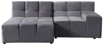 Home Deluxe ORLENA - L Links Anthrazit Ecksofa Samt Modulsofa