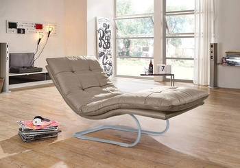 Willi Schillig Relaxliege daily dreams 75x91x170 cm Longlife Xtra-Leder Z59 mit Kopfteilverstellung-manuell braun (stone z59)