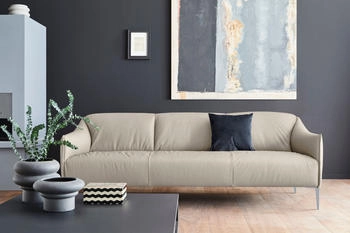 Willi Schillig 3-Sitzer sally 224x78x84 cm Longlife Xtra-Leder Z59 grau (eisgrau z59)