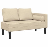 vidaXL Chaiselongue mit Kissen Creme Stoff
