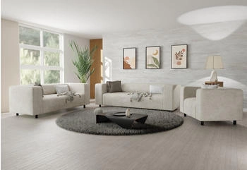 S-Style M&ouml;bel Ecksofa Benita Silber-Metall F&uuml;&szlig;en Ottomane Braun - Khaki cm
