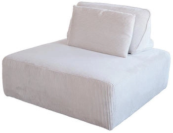 Kawola Hocker-WIOLO SOFT Polsterhocker-Cord R&uuml;ckenkissen hellgrau 111x84x111 cm