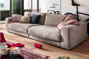 Kawola Sofa MADELINE Cord 2-Sitzer-od. 3-Sitzer-taupe 290x85x127 cm