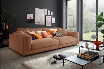 Kawola Big-Sofa RAINA Cord oder-Leder-rost 254x85x150 cm