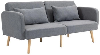 HomCom Doppelschlafsofa 2-fach verstellbarer-R&uuml;ckenlehne 2 Polstersofa 1 Grau 170x80x83 cm