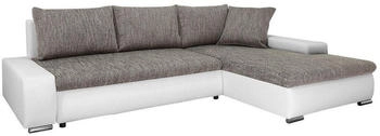 Beautysofa Polsterecke Teo L-Form Rechts Kunstleder-Grau + weiß (berlin 01 + madryt 120) 265x85x185 cm