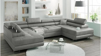 Kreative Furniture & Design Ecksofa Miami U Eckcouch mit Schlaffunktion 338x203 cm Grau