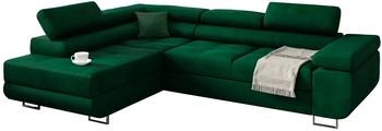 Kreative Furniture & Design Ecksofa Miami L-Form Links 343x203x88 cm Grün