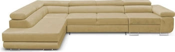 Kreative Furniture & Design Ecksofa Miami Long Monolith 04 -form mit Schlaffunktion beige Links Ottomane 343x203x88 cm