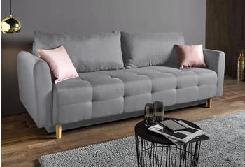 INOSIGN Schlafsofa Nordic grau hellgrau 219x93x88cm Struktur Zierkissen Korpus Flachgewebe