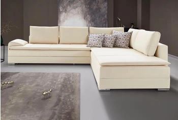 INOSIGN Ecksofa Night & Day L-Form beige 324x95x218cm Struktur Luxus-Microfaser mit Boxspring Bettfunktion 180x200 cm Dauerschl&auml;fer