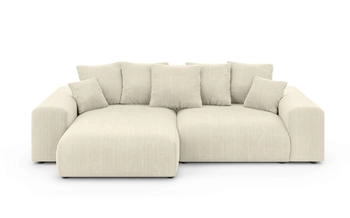 INOSIGN Ecksofa LAKESIDE 256,5x84x166cm L-Form Recamiere Wellenunterfederung 3 beige