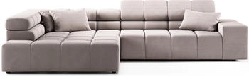 INOSIGN Ecksofa Ancona incl. Kopfteilverstellung Zierkissen 319cm L-Form grau taupe 319x70x215cm Luxus-Microfaser