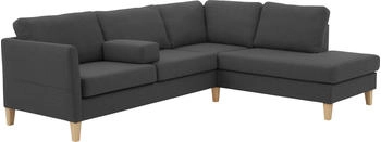 Atlantic Home Collection Ecksofa Mailo L-Form 255x82cm mit Seitentaschen und Ottomane mit anthrazit
