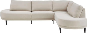 Atlantic Home Collection Ecksofa Ronny L-Form 280x82x200cm mit Wellenunterfederung rechts/links montierbar creme/beige