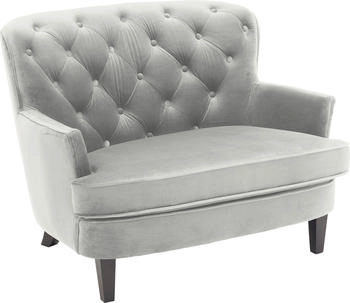 Atlantic Home Collection 1,5-Sitzer Leo grau 111x86x95cm PES XXL-Sessel mit Taschenfederkern und Samtveloursbezug silbergrau