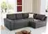 luma-home Ecksofa mit Schlaffunktion 260x181x88 cm anthrazit/grau